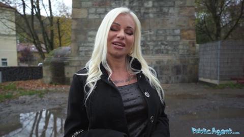 Blonde teacher strips to reveal stunning red lingerie, gets drilled mercilessly