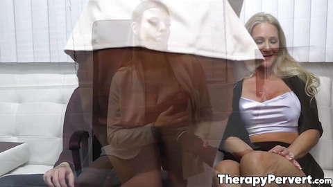 Stepmom Alexis Malone shares her stepsons cock with a therapist Kenzie Love
