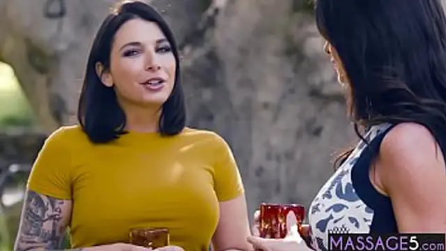 Hot lesbian lovers savor intense sensual touch