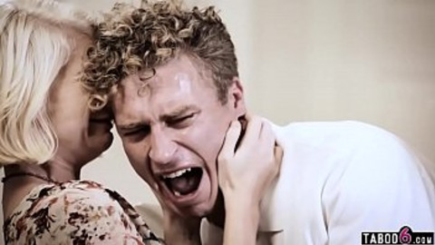 Huge titted stepmom puts stepson new girlfriend through a test