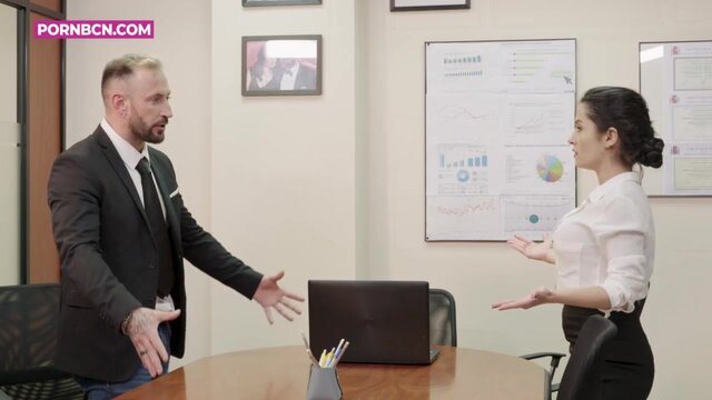 naughty Spanish milf Bianka Blue teaches straight boy a lesson in her office