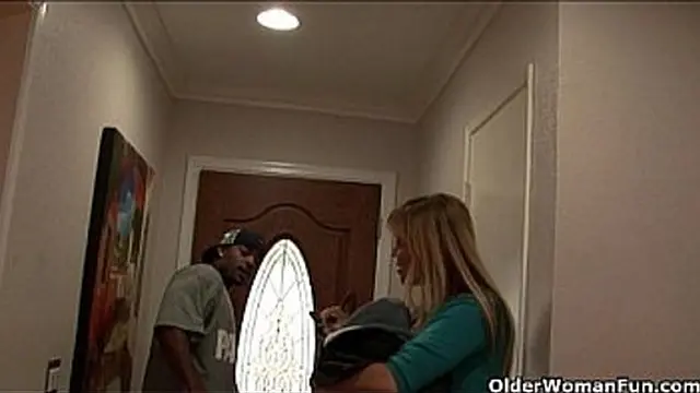 Busty milf Nicole Moore gets cum coated