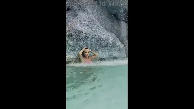 Busty Solo Girl Monika Fox Wows in Pink Bikini at the Pool