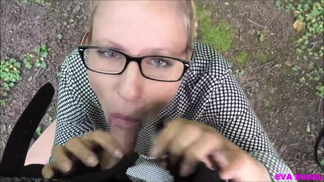 EXPERIENCED LADY Eva Engel gets a public oral then banged throbbing at the park