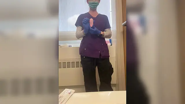 Little voyeur watches me before my shift begins