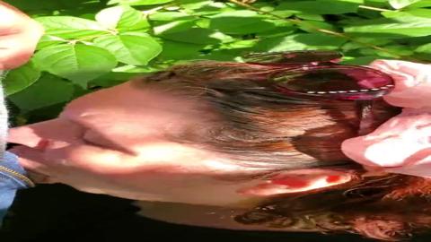 Fresh woodland nymph gets ravaged by hung stud amidst riverbank rendezvous