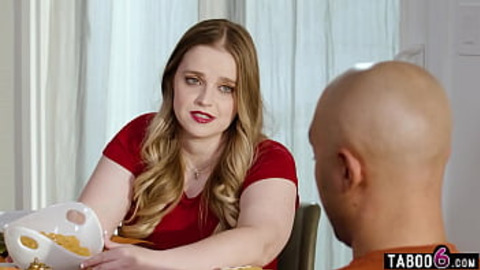 HUGE BOOBS STEP MOM'S BIG THANKSGIVING DINNER FOR DOUBLE-DIPPED SON