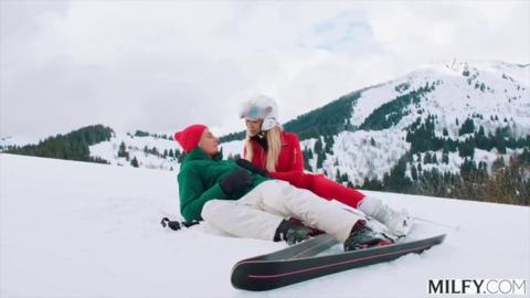 MILF Ski Instructor Seduced by Man