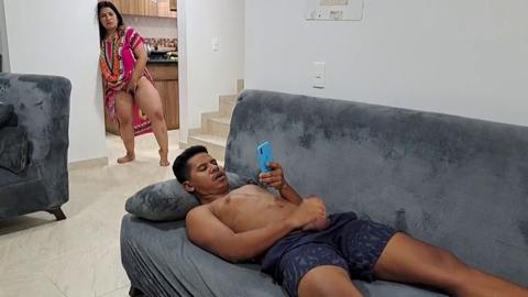 Stepmom Surprises Me Masturbating, Wants Sex
