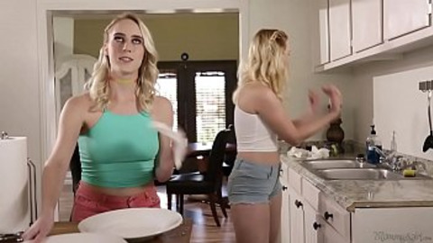Blonde cuties strap-on orgiastic encounters of lustful intensity
