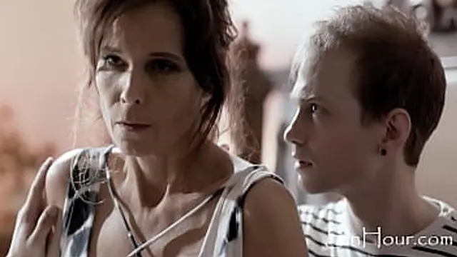 Hot MILF cheats on husband and gets caught in a threesome