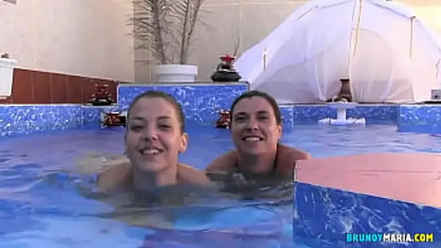 Sugar milf meets sugar baby in Seville pool party