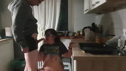 “Moaned Satisfied Wife in Kitchen Fucking Thrills