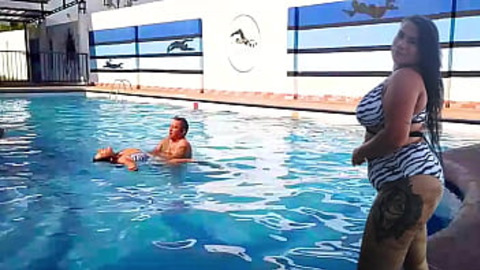 Fat Housewife Seduced For Poolside Hardcore Action