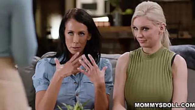 Reagan Foxx and Demi Hawks giving their stepdaughter Demi Hawks a playful round of sex